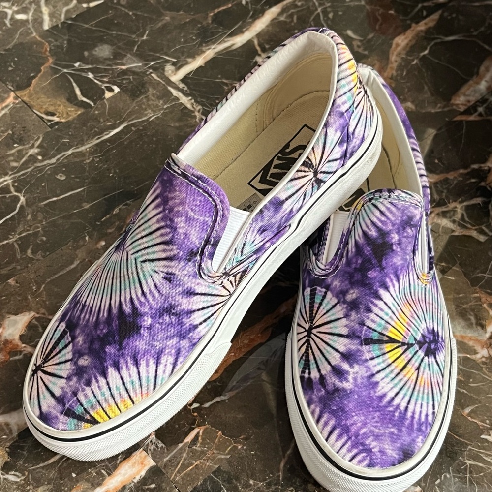Vans Purple Tie-Dye Slip-On Sneakers